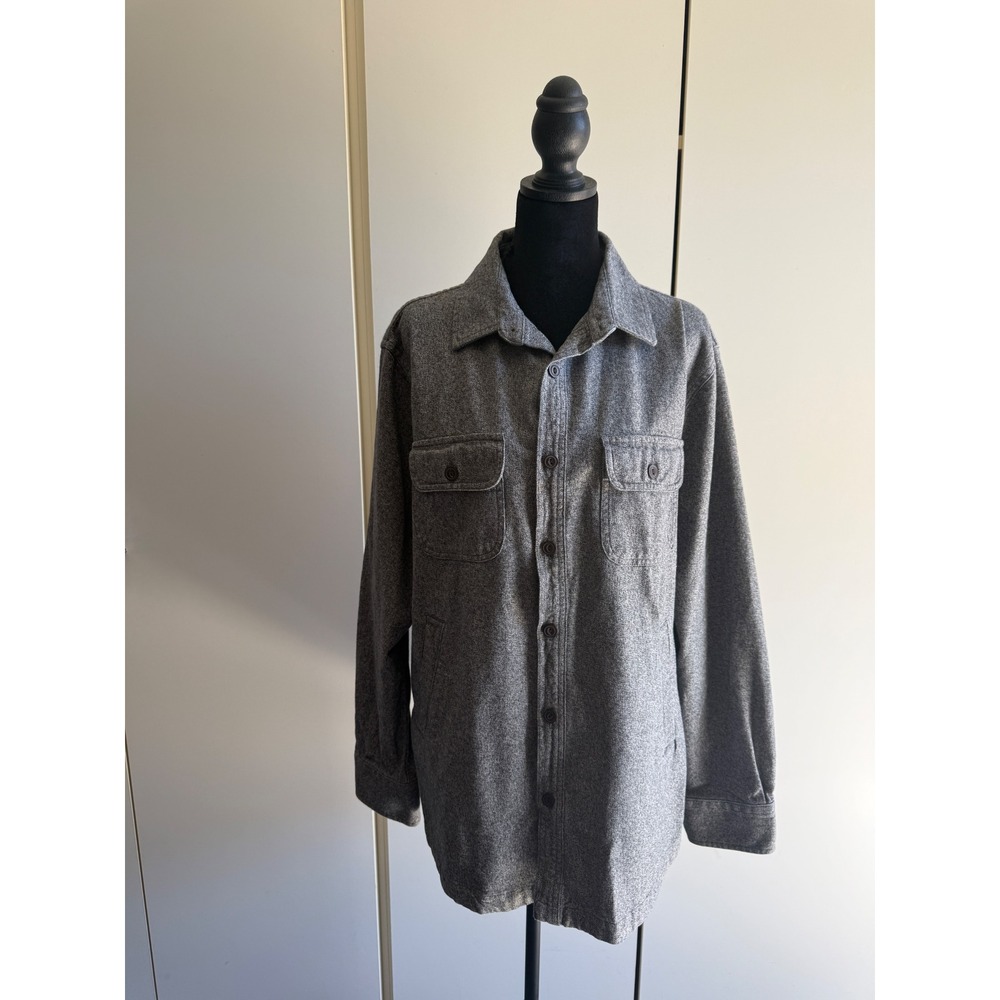 Grayers Outdoor Garments Grey Cotton Flannel Shirt Jacket Cold Weather Rated L